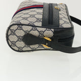 Gucci GG Canvas Sherry Line Shoulder Bag Gray Red Navy 75.02.004 yk5823B