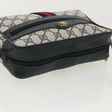 Gucci GG Canvas Sherry Line Shoulder Bag Gray Red Navy 75.02.004 yk5823B