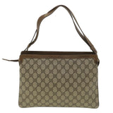 Gucci GG Canvas Web Sherry Line Shoulder Bag PVC Leather Beige Red yk5883B