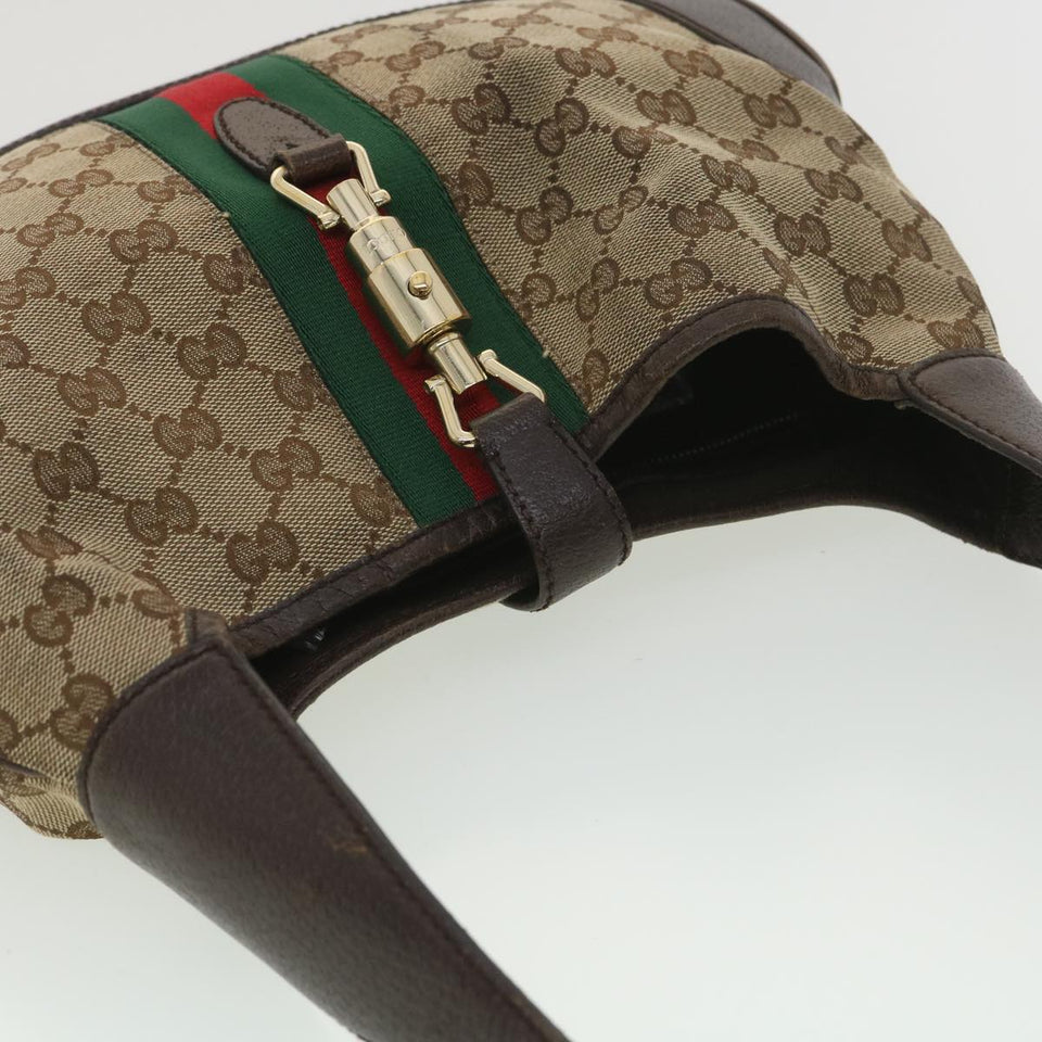 Gucci Web Sherry Line GG Canvas Jackie Shoulder Bag Beige 153696 yk6048
