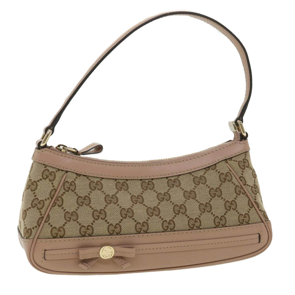 Gucci GG Canvas Shoulder Bag Beige Pink 269893 yk6061
