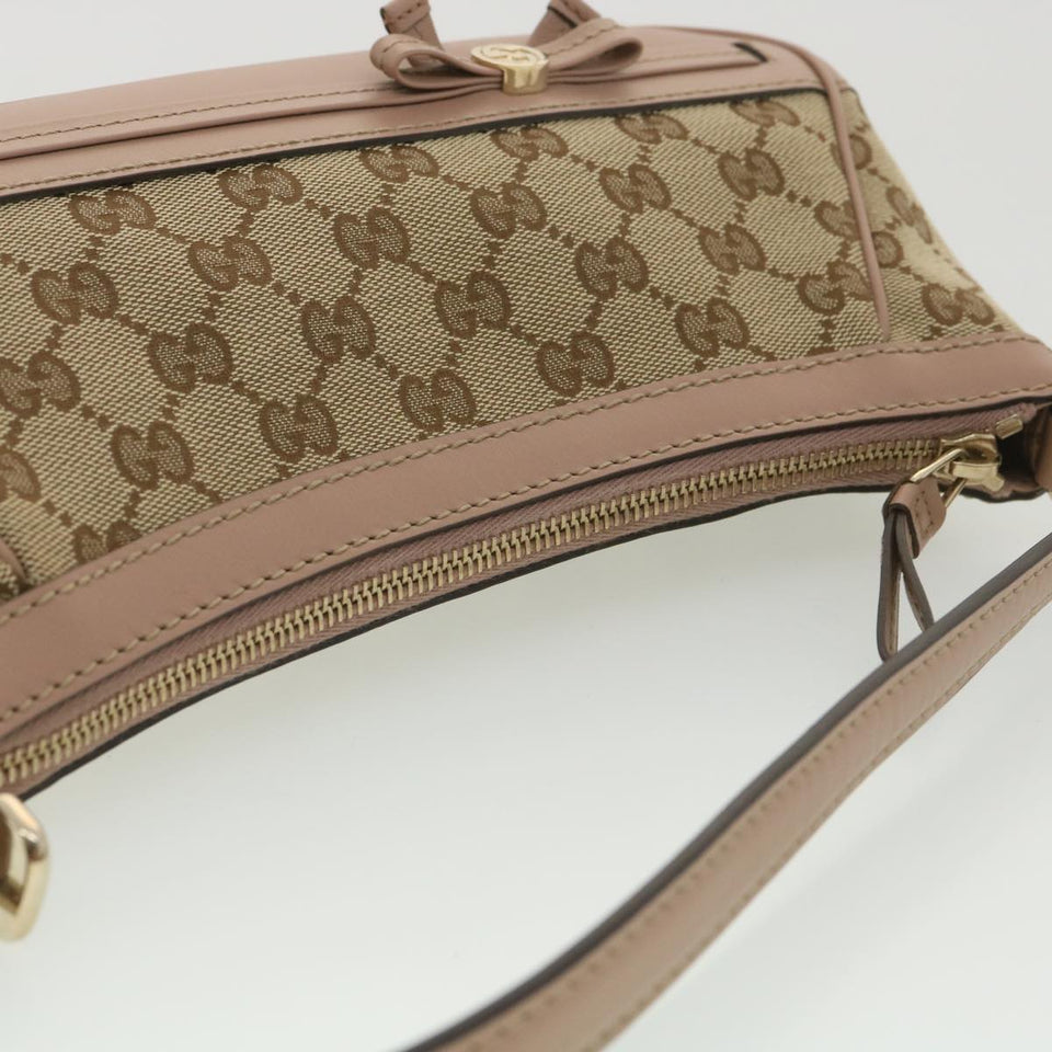 Gucci GG Canvas Shoulder Bag Beige Pink 269893 yk6061