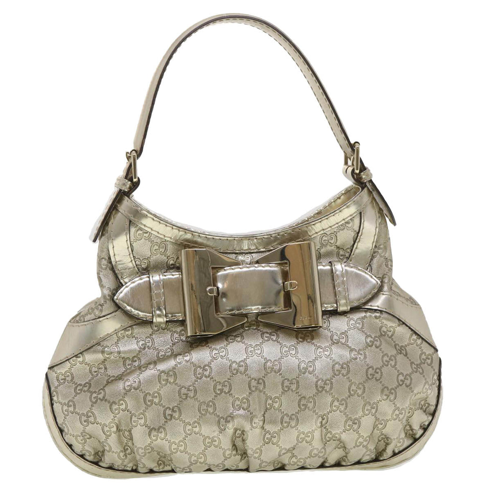 Gucci Shima Shoulder Bag Leather Champagne Gold 189885 yk6071