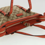 Gucci GG Canvas Hand Bag Beige Orange 387603 yk6072