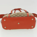 Gucci GG Canvas Hand Bag Beige Orange 387603 yk6072