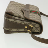 Gucci Web Sherry Line GG Canvas Shoulder Bag PVC Leather Beige Green yk6091