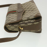 Gucci Web Sherry Line GG Canvas Shoulder Bag PVC Leather Beige Green yk6091