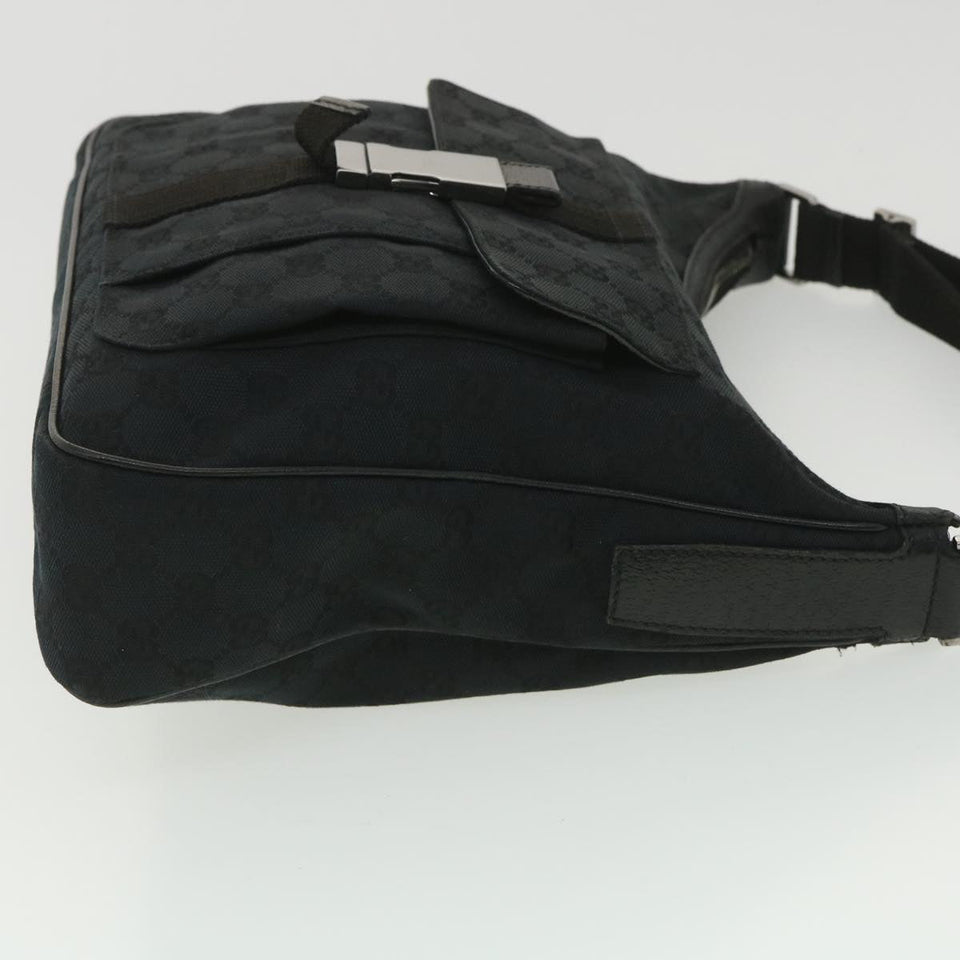 Gucci GG Canvas Shoulder Bag Black 131211 yk6108