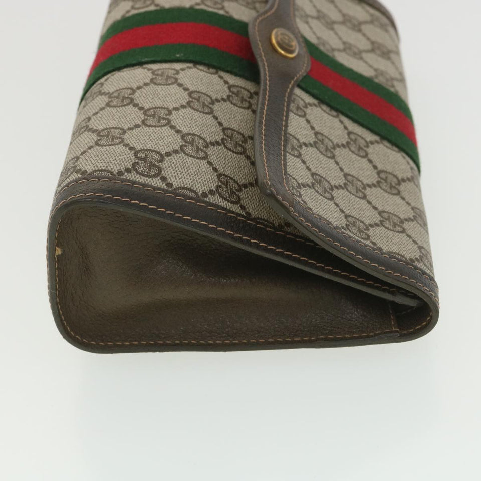 Gucci GG Canvas Web Sherry Line Clutch Bag Beige Red Green 41.014 yk6142B