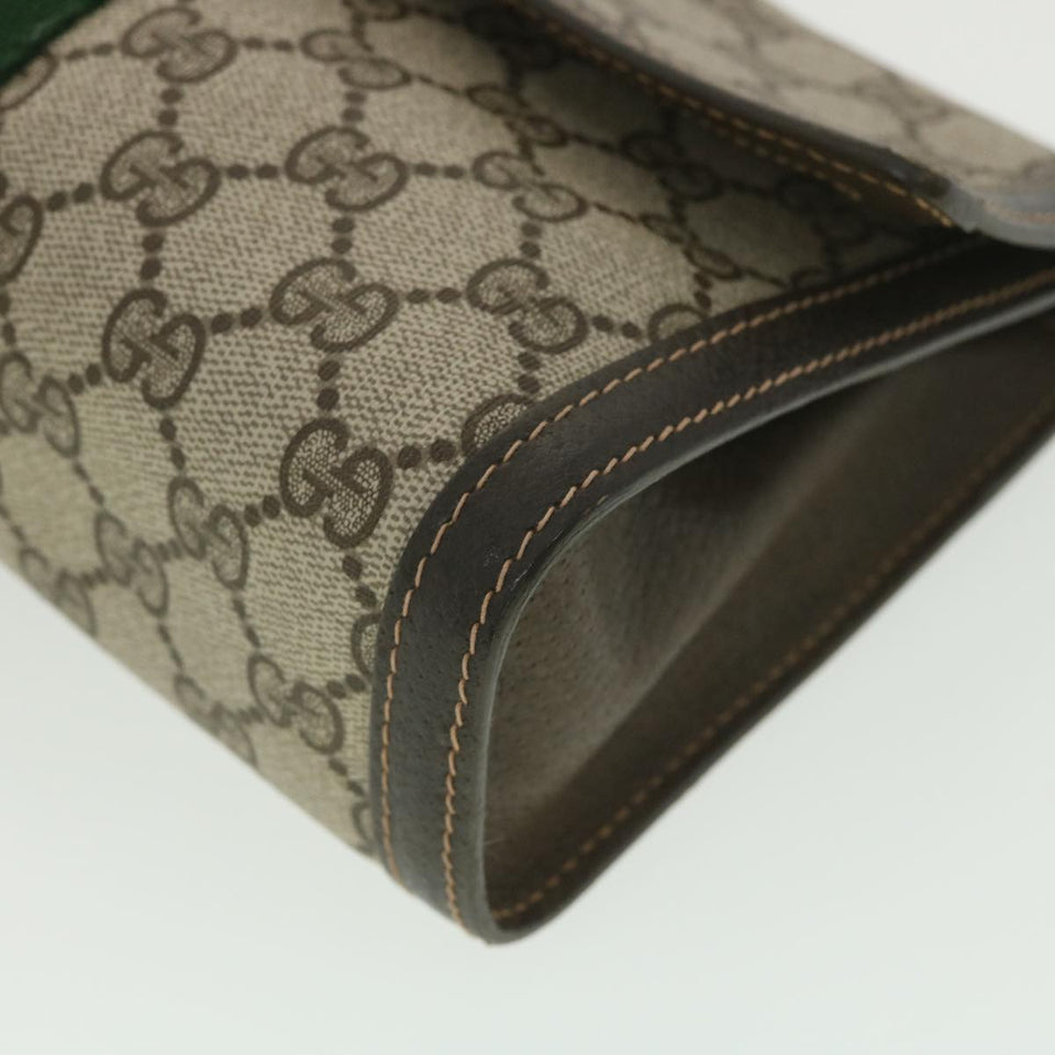 Gucci GG Canvas Web Sherry Line Clutch Bag Beige Red Green 41.014 yk6142B