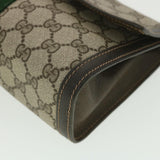 Gucci GG Canvas Web Sherry Line Clutch Bag Beige Red Green 41.014 yk6142B