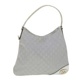 Gucci GG Canvas Shoulder Bag Silver 169947 yk6144B