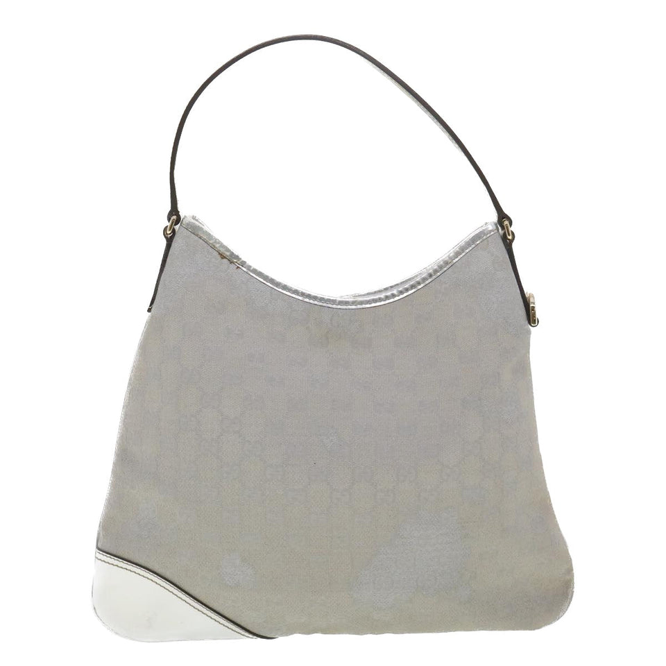 Gucci GG Canvas Shoulder Bag Silver 169947 yk6144B