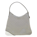 Gucci GG Canvas Shoulder Bag Silver 169947 yk6144B