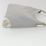 Gucci GG Canvas Shoulder Bag Silver 169947 yk6144B