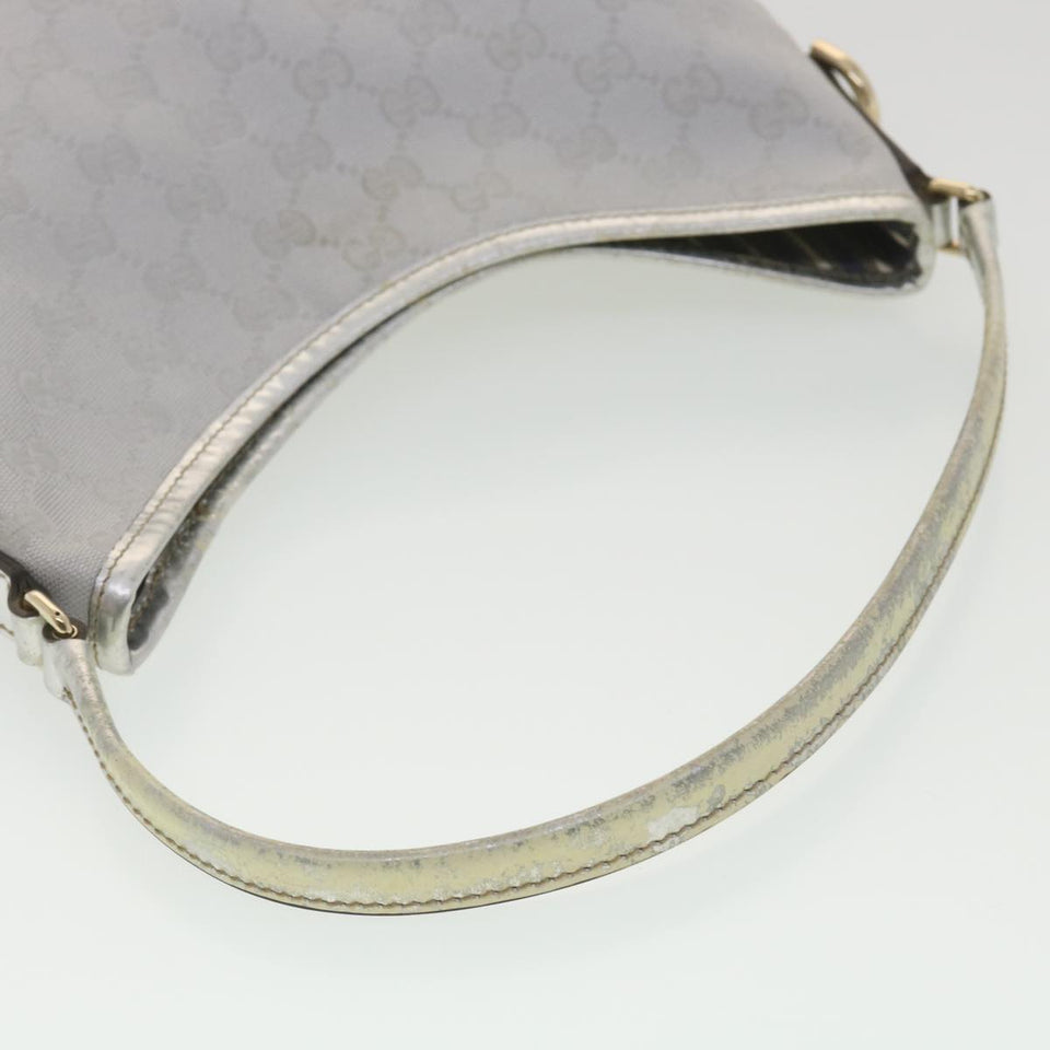 Gucci GG Canvas Shoulder Bag Silver 169947 yk6144B