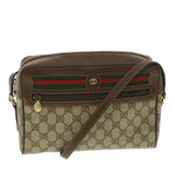 Gucci GG Canvas Web Sherry Line Shoulder Bag Red Beige Green 001.56 yk6153B