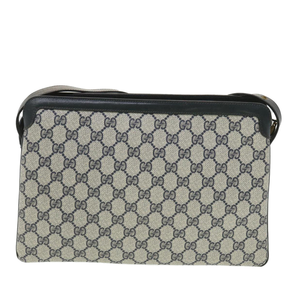 Gucci GG Canvas Sherry Line Shoulder Bag PVC Leather Gray Red Navy yk6173B