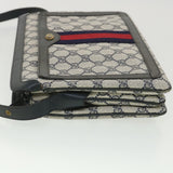 Gucci GG Canvas Sherry Line Shoulder Bag PVC Leather Gray Red Navy yk6173B