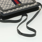 Gucci GG Canvas Sherry Line Shoulder Bag PVC Leather Gray Red Navy yk6173B