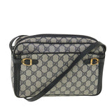 Gucci GG Canvas Shoulder Bag PVC Leather Gray Navy 001.29.0117 yk6180