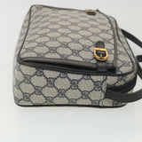 Gucci GG Canvas Shoulder Bag PVC Leather Gray Navy 001.29.0117 yk6180