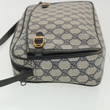 Gucci GG Canvas Shoulder Bag PVC Leather Gray Navy 001.29.0117 yk6180