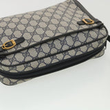 Gucci GG Canvas Shoulder Bag PVC Leather Gray Navy 001.29.0117 yk6180