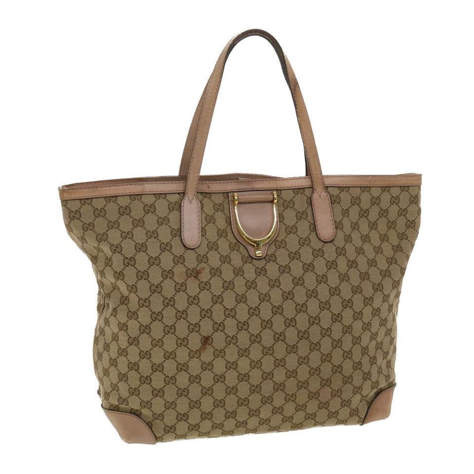 Gucci GG Canvas Tote Bag Beige 305585 yk6207B