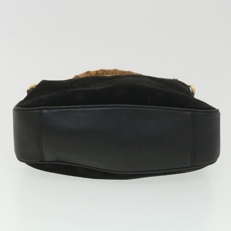 Gucci Bamboo Hand Bag Suede 2way Black 001.3444.1638 yk6212B