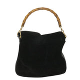 Gucci Bamboo Hand Bag Suede 2way Black 001.3444.1638 yk6212B