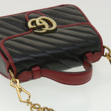 Gucci GG Marmont Hand Bag Leather 2way Black 583571 yk6261