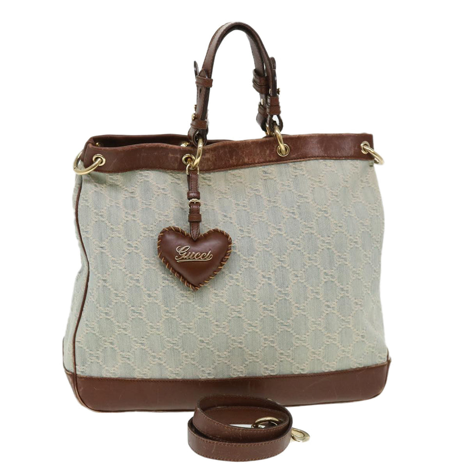 Gucci GG Canvas Hand Bag 2way Blue 282342 yk6270