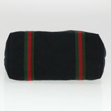 Gucci GG Canvas Web Sherry Line Tote Bag Black Red Green 137396 yk6284