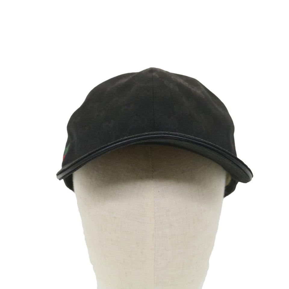 Gucci GG Canvas Web Sherry Line Cap XL Black Red Green 200035 yk6297