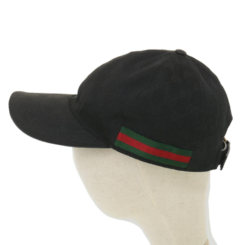 Gucci GG Canvas Web Sherry Line Cap XL Black Red Green 200035 yk6297