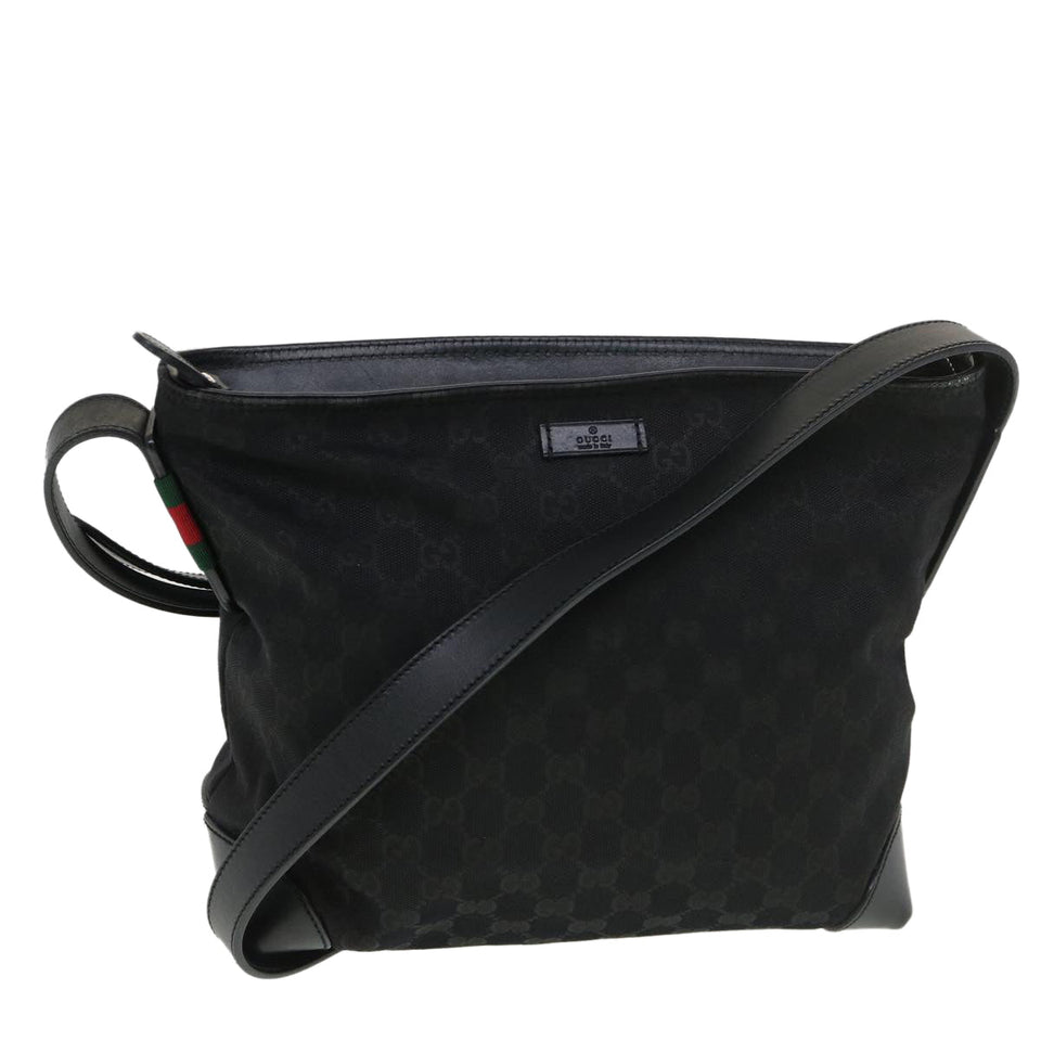 Gucci GG Canvas Shoulder Bag Black 337598 yk6342