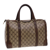 Gucci GG Canvas Hand Bag PVC Leather Beige yk6522