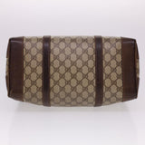 Gucci GG Canvas Hand Bag PVC Leather Beige yk6522
