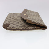 Gucci GG Canvas Clutch Bag PVC Leather Beige Brown yk6557
