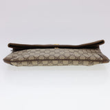 Gucci GG Canvas Clutch Bag PVC Leather Beige Brown yk6557