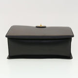 Gucci Bamboo Turn Lock Clasp Hand Bag Leather Black yk6576
