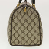 Gucci GG Canvas Web Sherry Line Boston Bag PVC Leather Beige Green yk6588B