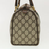 Gucci GG Canvas Web Sherry Line Boston Bag PVC Leather Beige Green yk6589B