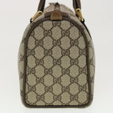 Gucci GG Canvas Web Sherry Line Boston Bag PVC Leather Beige Green yk6589B