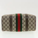 Gucci GG Canvas Web Sherry Line Boston Bag PVC Leather Beige Green yk6589B