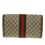 Gucci GG Canvas Web Sherry Line Clutch Bag Beige Red 89.01.007 yk6645B