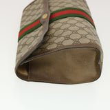 Gucci GG Canvas Web Sherry Line Clutch Bag Beige Red 89.01.007 yk6645B