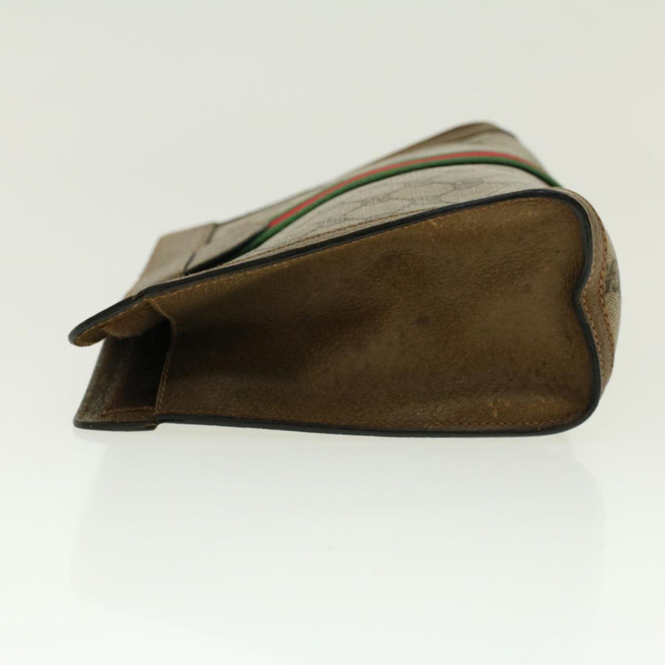 Gucci GG Canvas Web Sherry Line Clutch Bag Beige Red Green 89.01.002 yk6702