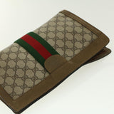 Gucci GG Canvas Web Sherry Line Clutch Bag Beige Red Green 89.01.002 yk6702